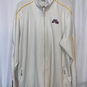 Nike NBA Lakers White Jacket with Purple Logo and Yellow Accents